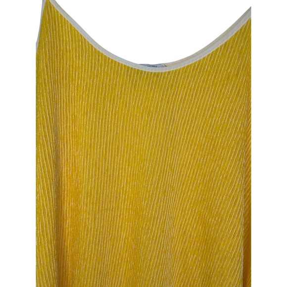 NWT ZARA Bright Yellow White Swing Textured Ribbed Tank Top SMALL Summer Spring - Picture 6 of 10